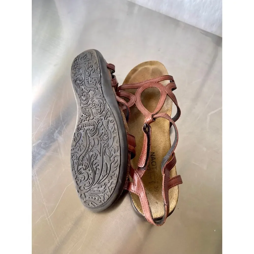 Naot Dorith Brown Maple Sandals Ankle Strap Women EU 39/US 8
